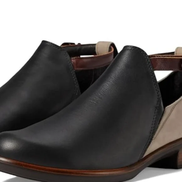 [ Naot Aura Kamsin Black Raven & Taupe Two Tone Leather Ankle Booties ] 39 | 8 - Picture 11 of 15